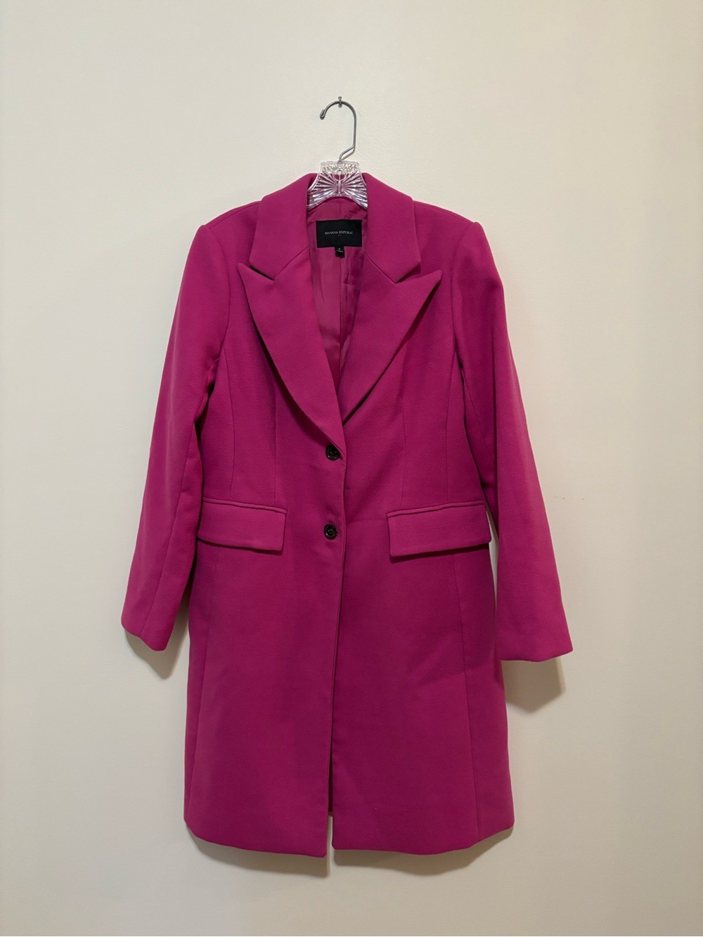 Banana Republic Fuchsia Single-Breasted Pea Coat - Picture 4 of 11